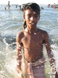 a kid in kanyakumari beach`