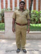 a policeman on duty at meenaxi temple