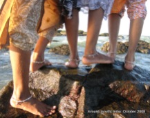 feet of women in kanyakumari beach