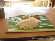meal served on banana leaf in a kanyakumari hotel