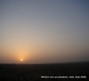 camel safari in jaisalmer india sunrise daybrak
