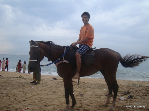 Horse ride at Mahabalipuram beach
