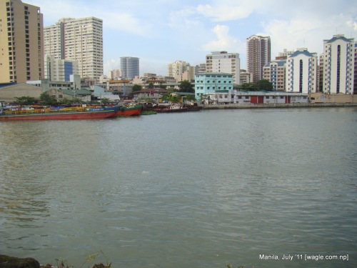 River and the buildings