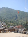 two nepali congress party flags in Libang bazaar, the administrative center of the Maoist heartland, symbolized the change and transition to peace